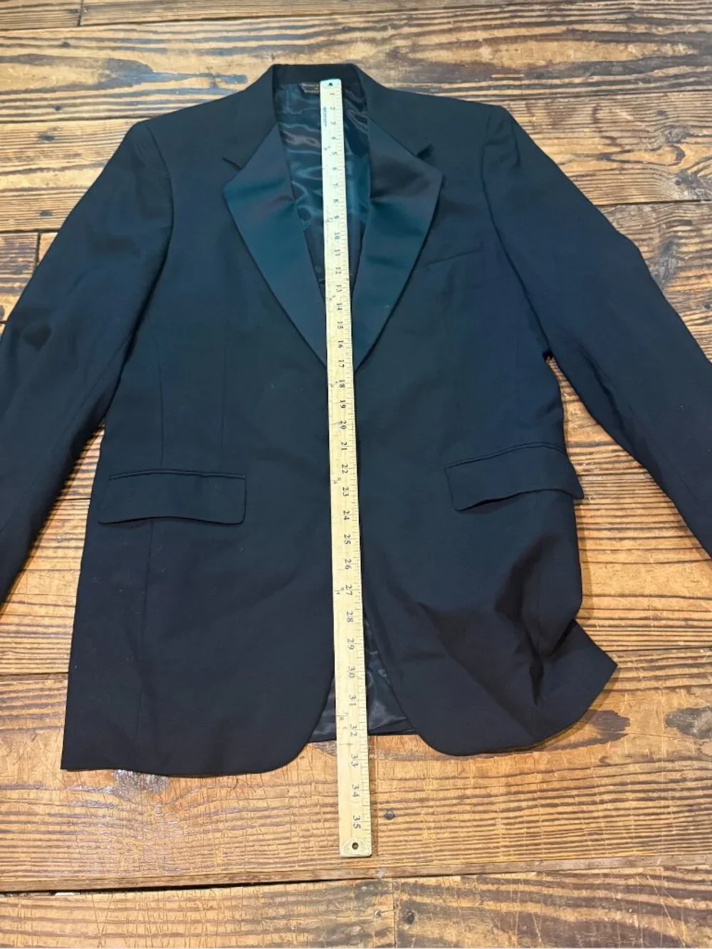 Joseph Abboud Tuxedo Full Suit Size 41 Tall Pants 34x32 Black Bespoke Bowtie Set
